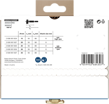 Bosch EXPERT puidupuuride komplekt 5 osa.